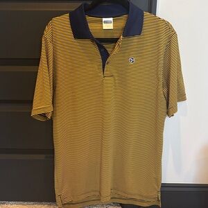 Navy and Yellow Striped Polo Shirt